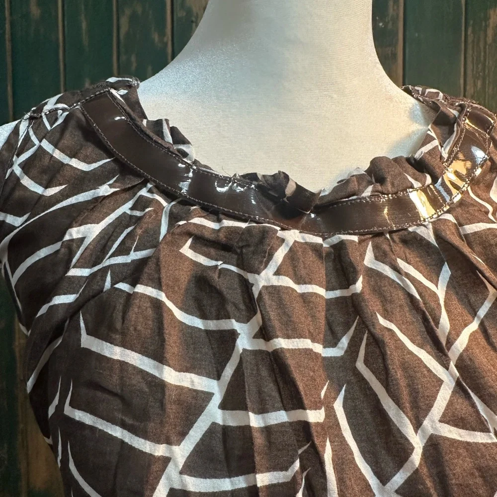 Tory Burch Asymmetrical White and Brown Blouse woman size s - Picture 11 of 14
